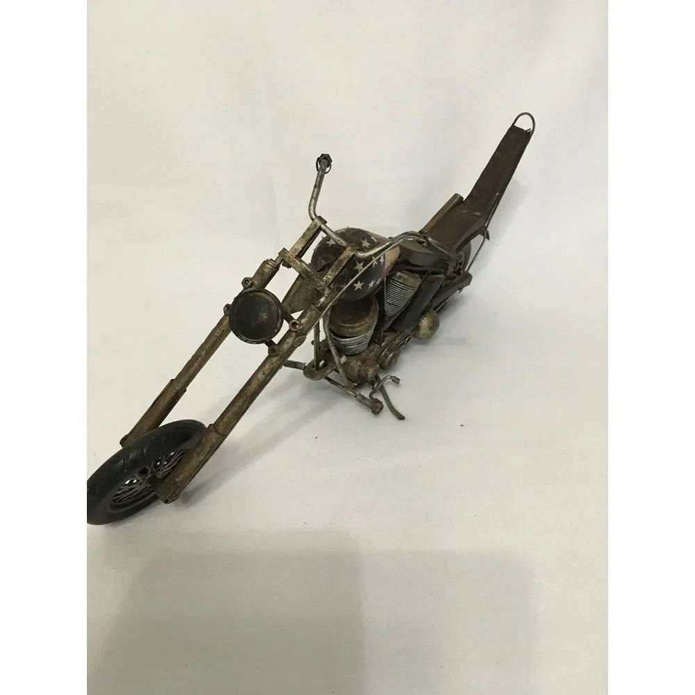 Vintage Metal‎ Motorcycle Model With American Flag Design/ collector